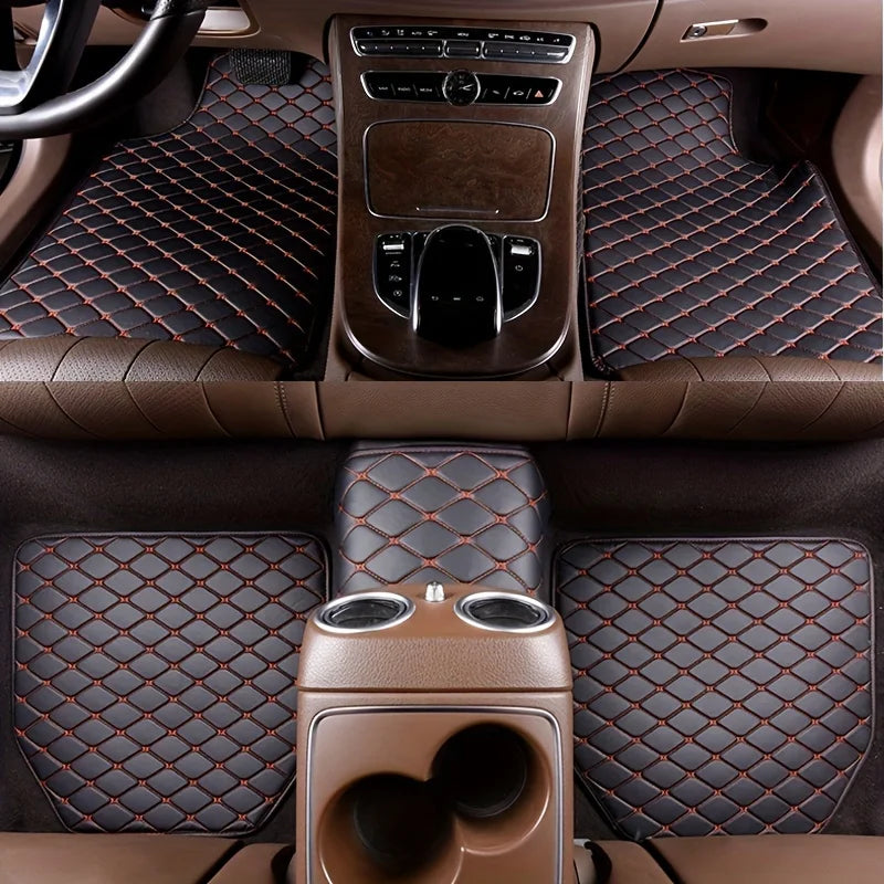 5Pcs Car Floor Mats PU Leather Waterproof Auto Foot Pad Protector pads Fashion Universal Car Carpet Cushion For All Seasons SMinvite, LLC