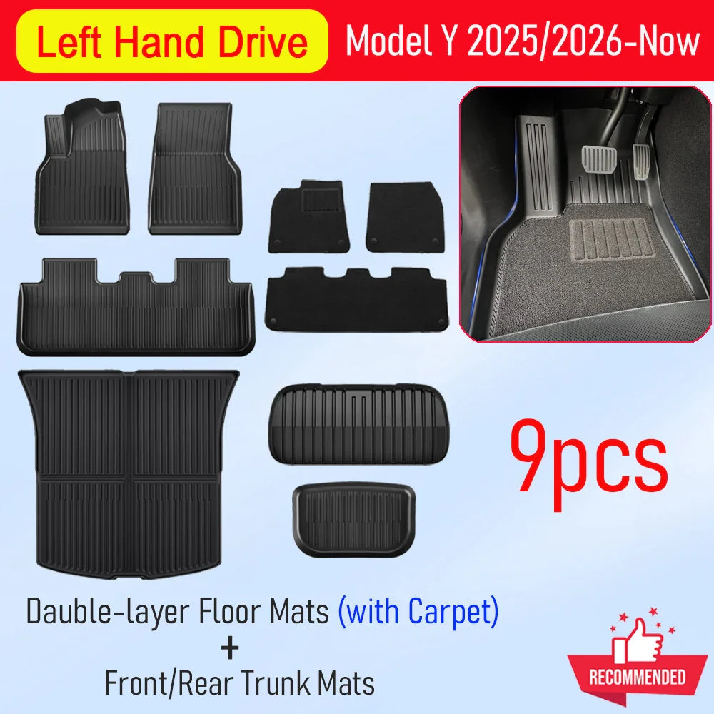 for Tesla Model Y Juniper 2025 2026 Car Floor Mats Cargo Liner Trunk Mats Backrest Kick Pads Protection Car Interior Accessories The Shopper Stop