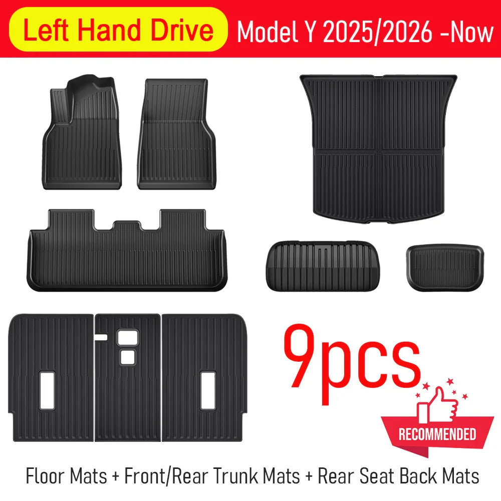 for Tesla Model Y Juniper 2025 2026 Car Floor Mats Cargo Liner Trunk Mats Backrest Kick Pads Protection Car Interior Accessories The Shopper Stop