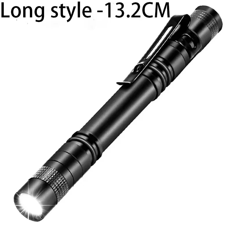 Portable Mini LED Pen Flashlight Pocket Waterproof Handheld Torch Light for Outdoor Camping Hiking Car Repair Emergency Home Use Econic Blanks