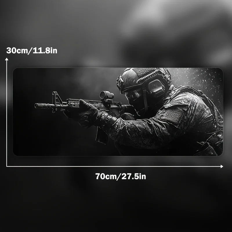 Large Tactical Soldier Mouse Pad – Non-Slip XXL Desk Mat with Stitched Edges, Gaming Accessories for FPS and Home Use WTN Essentials