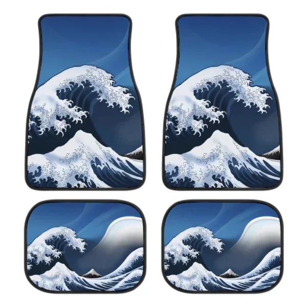 Great Wave Off Kanagawa 4-Piece All-Weather Car Floor Mats - Universal Fit for SUVs, Sedans, Trucks FanzyMarket