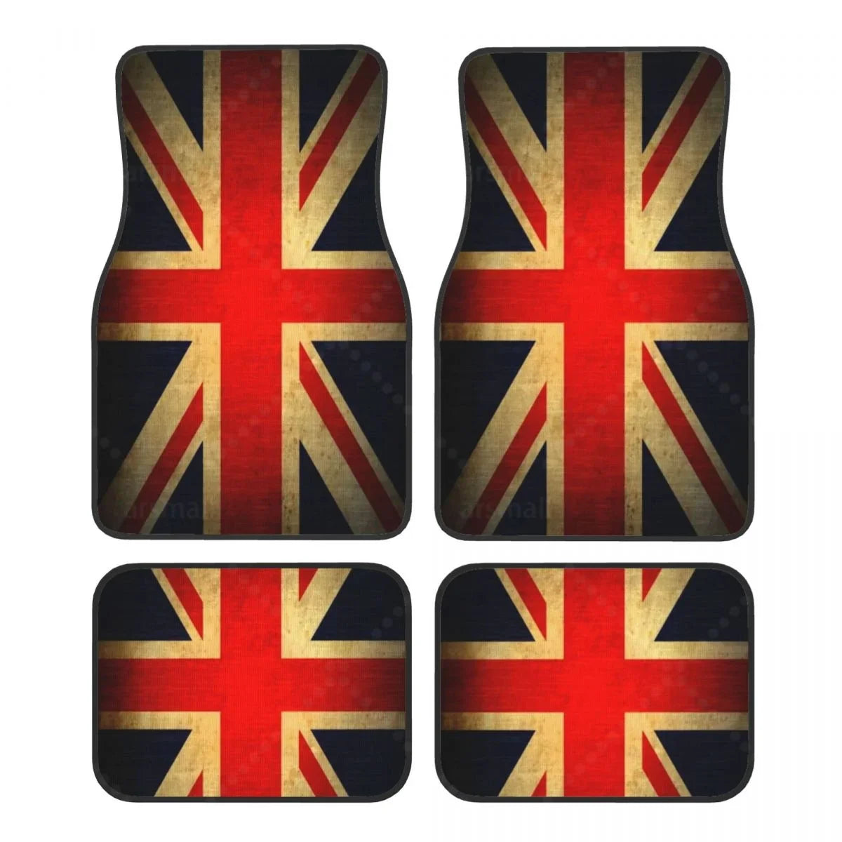Custom Fit Car Floor Mats Front & Rear Set – Union Jack Flag Design – Non-Slip, Easy Clean FanzyMarket