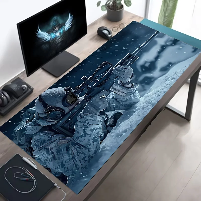 Large Tactical Soldier Mouse Pad – Non-Slip XXL Desk Mat with Stitched Edges, Gaming Accessories for FPS and Home Use WTN Essentials