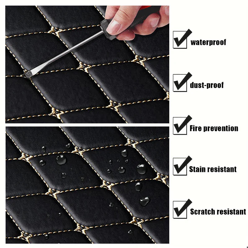 5Pcs Car Floor Mats PU Leather Waterproof Auto Foot Pad Protector pads Fashion Universal Car Carpet Cushion For All Seasons SMinvite, LLC