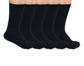 3/4 Crew Black Bamboo Viscose Socks Unisex - 5-pack Spun Bamboo