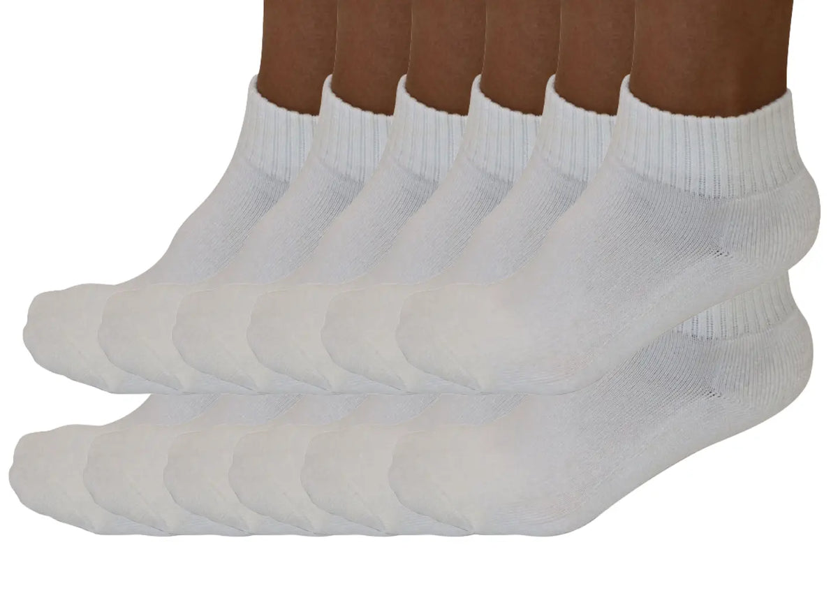 1/4 Crew Bamboo Viscose Socks Unisex Natural Color - 12-pack Spun Bamboo