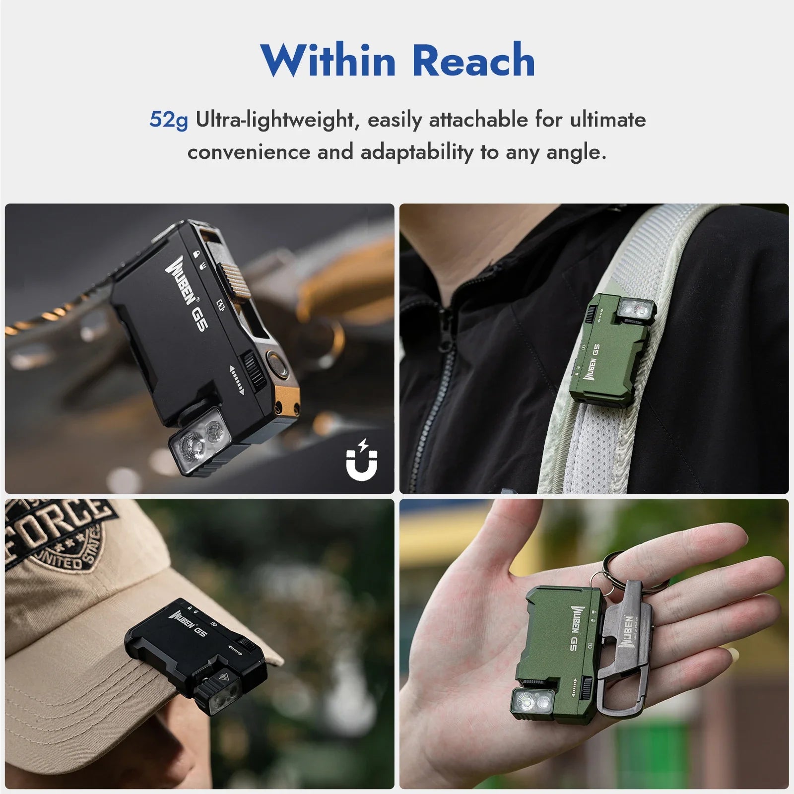 Rechargeable 400 Lumen EDC Mini LED Flashlight with RGB Light - Dual-Beam Portable Pocket Torch FanzyMarket