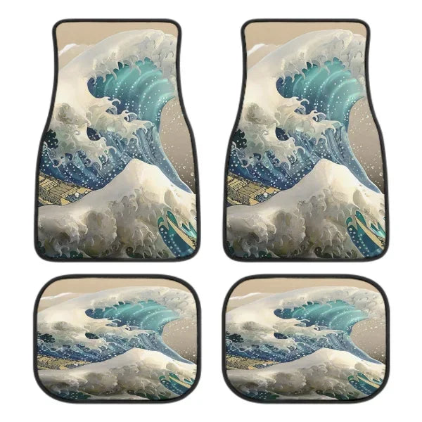 Great Wave Off Kanagawa 4-Piece All-Weather Car Floor Mats - Universal Fit for SUVs, Sedans, Trucks FanzyMarket