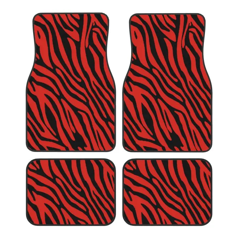 Zebra Stripe Car Floor Mats 4-Piece Non-Slip All-Weather Universal Mats for Sedan SUV FanzyMarket