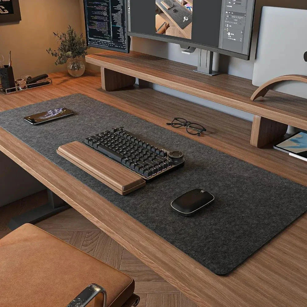 Wool Felt Desk Mat - Non-Slip Large Mouse Pad & Desk Protector Econic Blanks
