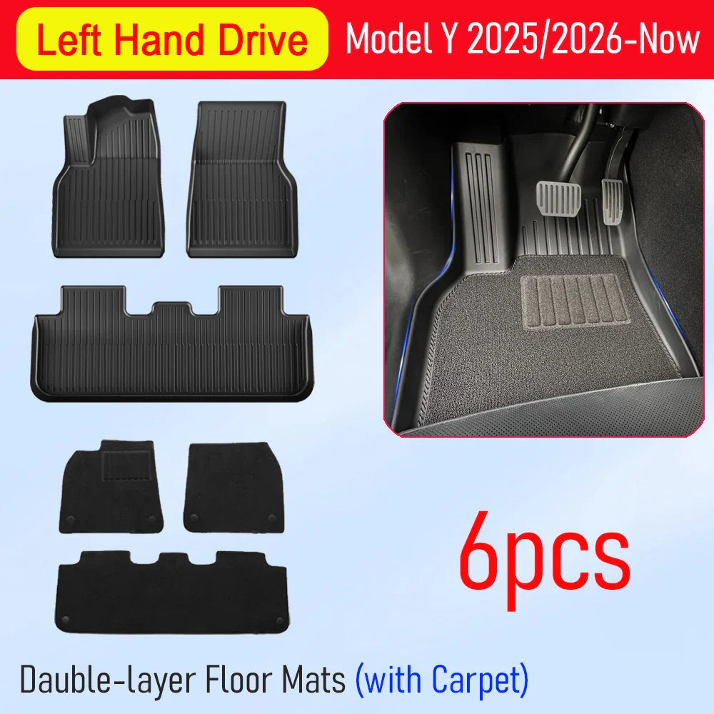 for Tesla Model Y Juniper 2025 2026 Car Floor Mats Cargo Liner Trunk Mats Backrest Kick Pads Protection Car Interior Accessories The Shopper Stop