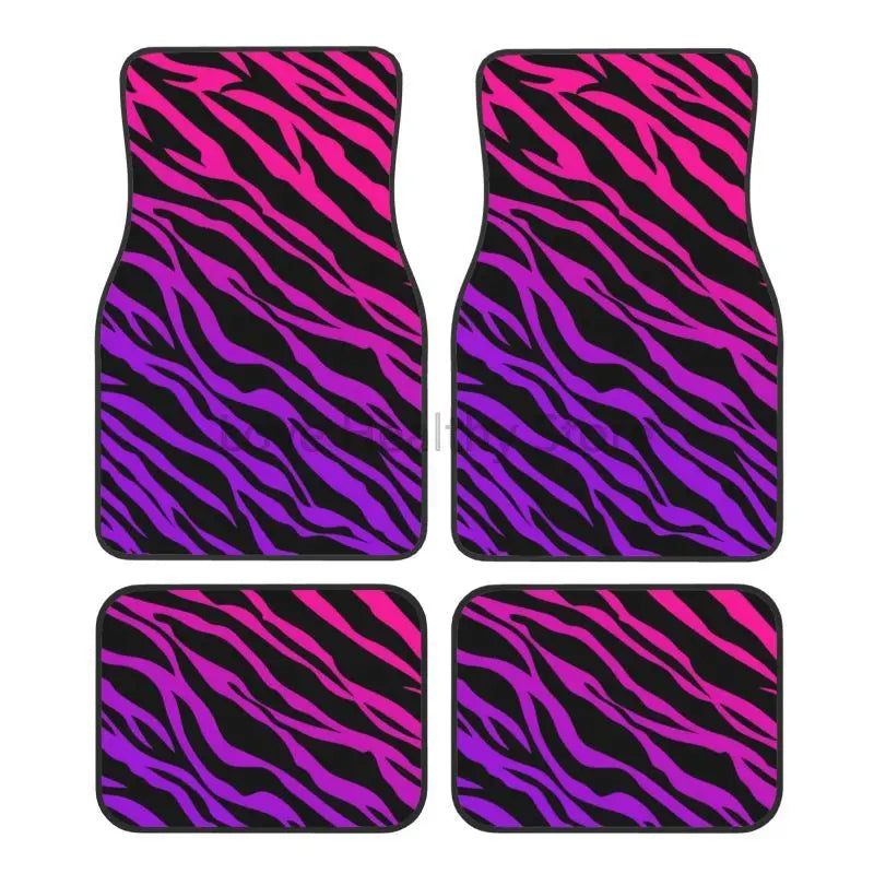 Zebra Stripe Car Floor Mats 4-Piece Non-Slip All-Weather Universal Mats for Sedan SUV FanzyMarket