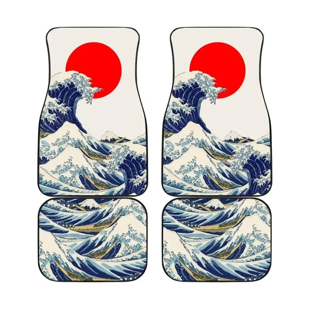 Great Wave Off Kanagawa 4-Piece All-Weather Car Floor Mats - Universal Fit for SUVs, Sedans, Trucks FanzyMarket
