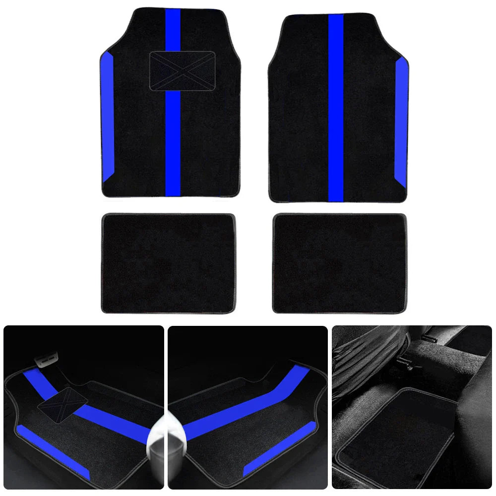 4-Piece Universal Car Floor Mats Set – Suede-Style Synthetic Carpet Liners for Cars, SUVs & Vans, Anti-Slip, Easy-Clean FanzyMarket