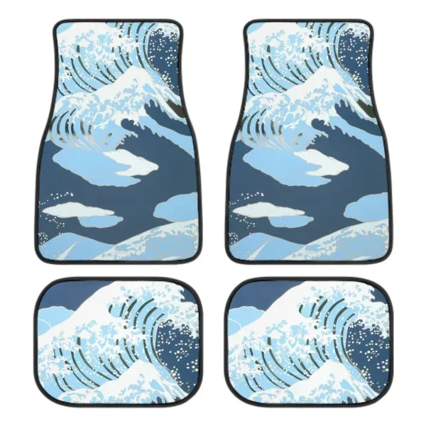 Great Wave Off Kanagawa 4-Piece All-Weather Car Floor Mats - Universal Fit for SUVs, Sedans, Trucks FanzyMarket