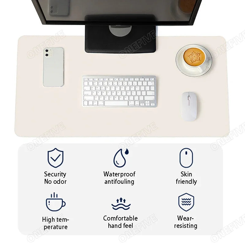 Large Mouse Pad – PU Leather Waterproof Desk Protector Mat for Office, Gaming, Keyboard & PC Accessories WTN Essentials