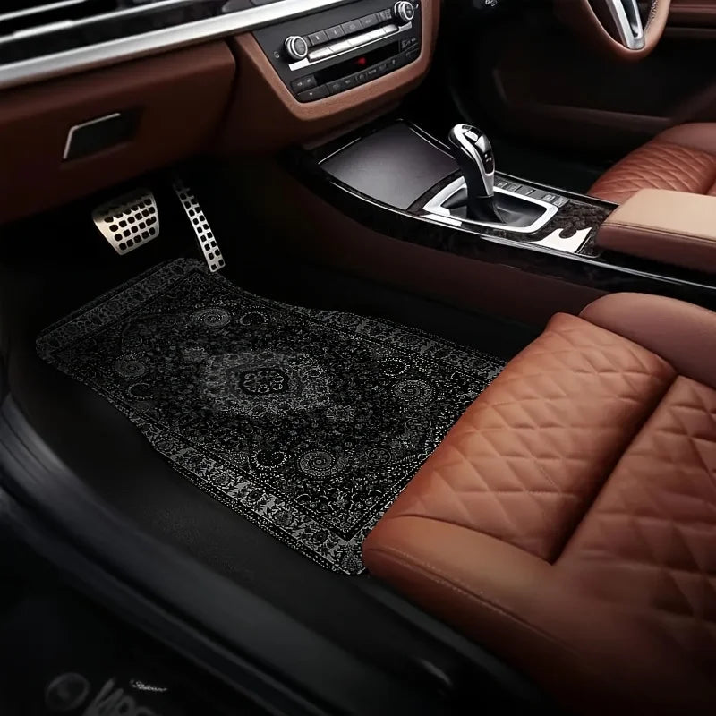 Bandana Print Rectangular Car Floor Mats - Synthetic Fiber Auto Interior Carpets FanzyMarket