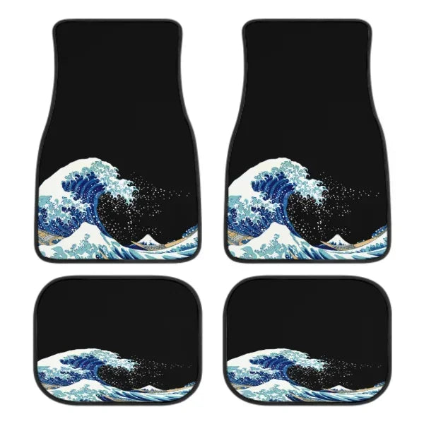 Great Wave Off Kanagawa 4-Piece All-Weather Car Floor Mats - Universal Fit for SUVs, Sedans, Trucks FanzyMarket