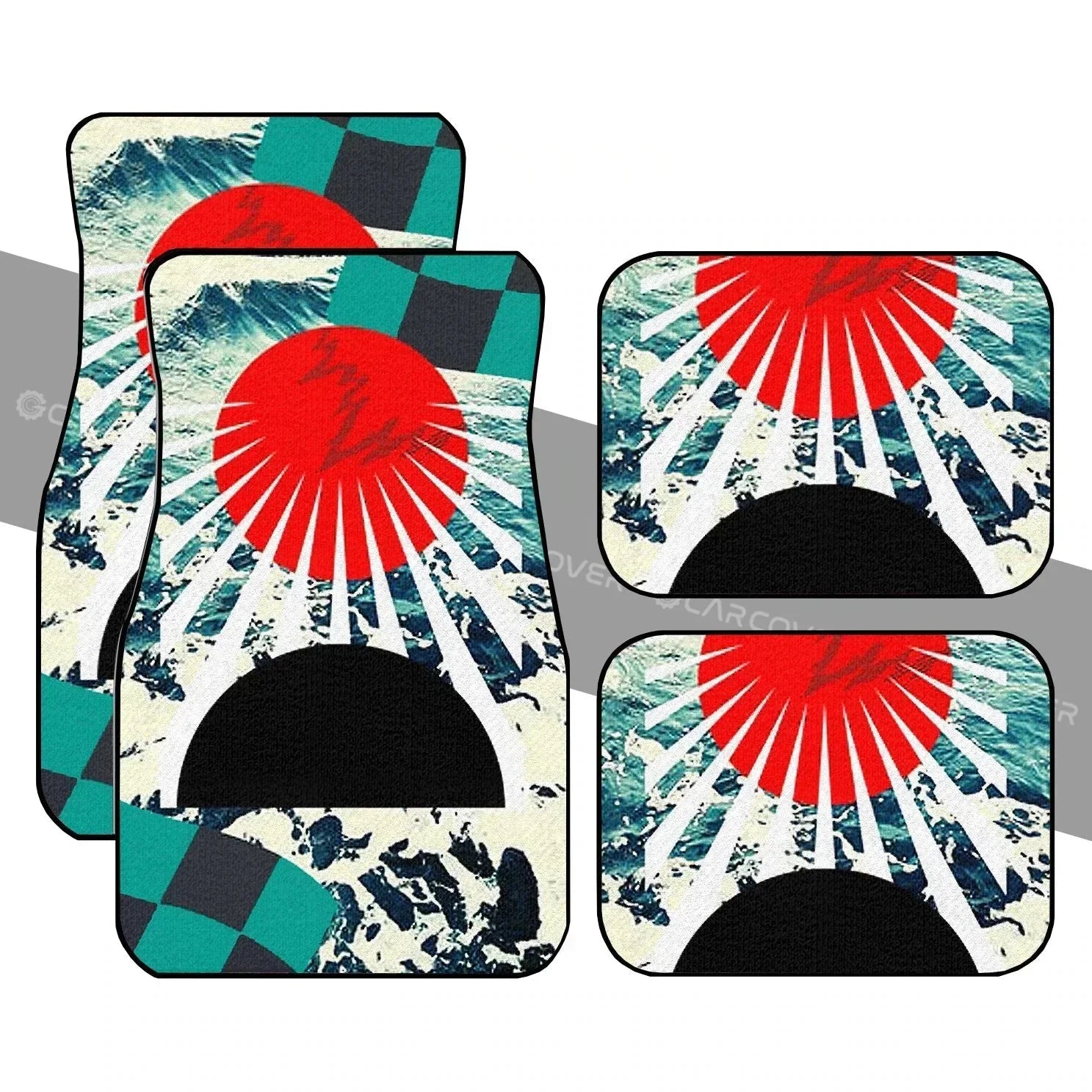 Great Wave Off Kanagawa 4-Piece All-Weather Car Floor Mats - Universal Fit for SUVs, Sedans, Trucks FanzyMarket