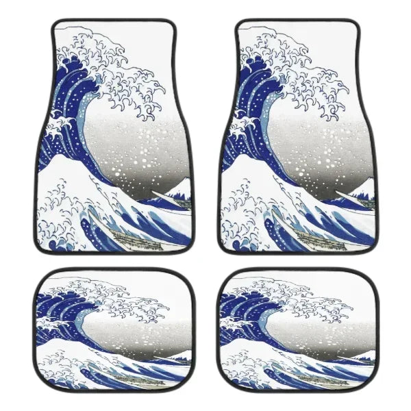 Great Wave Off Kanagawa 4-Piece All-Weather Car Floor Mats - Universal Fit for SUVs, Sedans, Trucks FanzyMarket