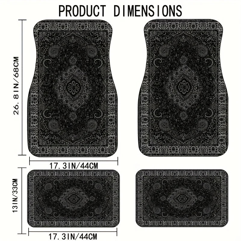 Bandana Print Rectangular Car Floor Mats - Synthetic Fiber Auto Interior Carpets FanzyMarket