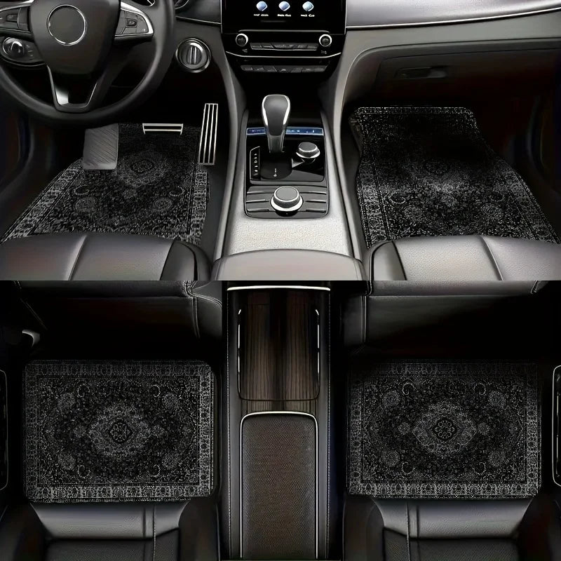Bandana Print Rectangular Car Floor Mats - Synthetic Fiber Auto Interior Carpets FanzyMarket
