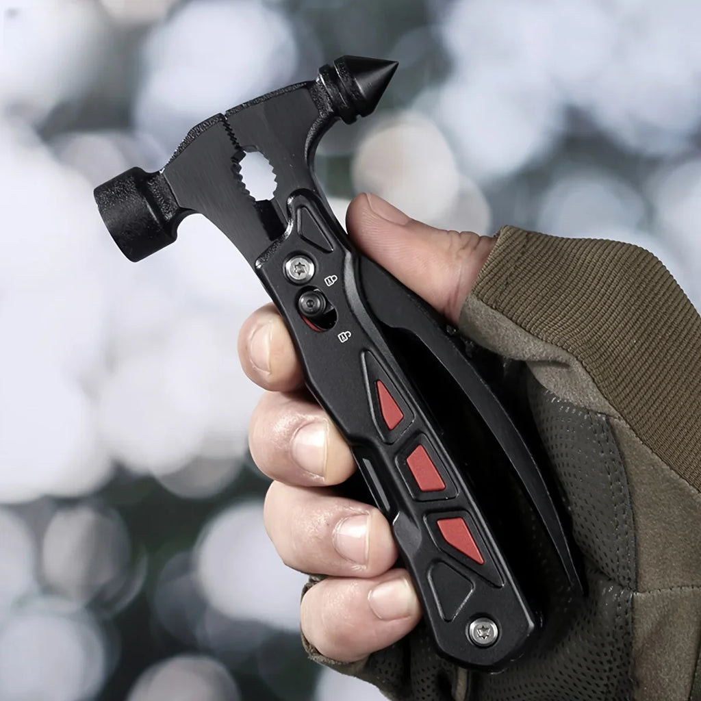 TrailMaster: Compact Multitool & Tactical Hammer THRIXINE