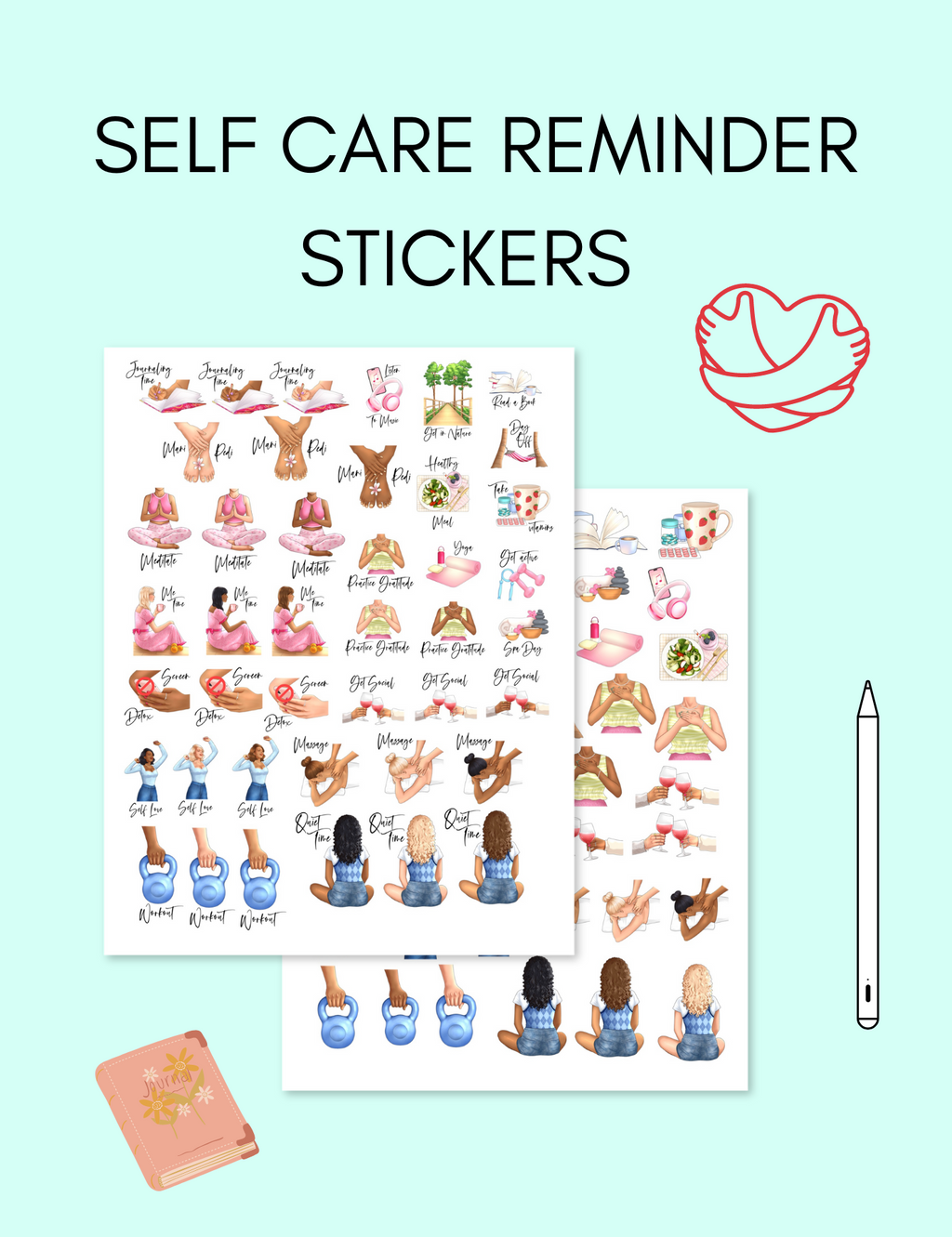 Self Care Stickers Jessica Autumn