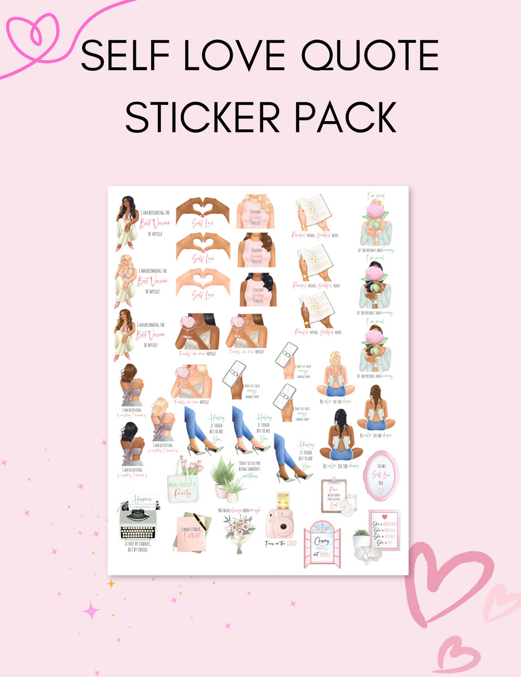 Self Love Quote Sticker Pack Jessica Autumn