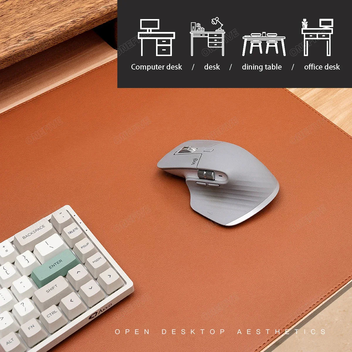 Large Mouse Pad – PU Leather Waterproof Desk Protector Mat for Office, Gaming, Keyboard & PC Accessories WTN Essentials