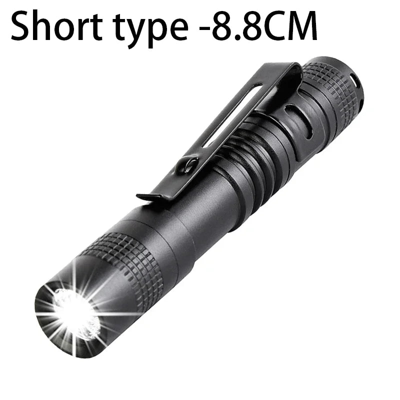Portable Mini LED Pen Flashlight Pocket Waterproof Handheld Torch Light for Outdoor Camping Hiking Car Repair Emergency Home Use Econic Blanks