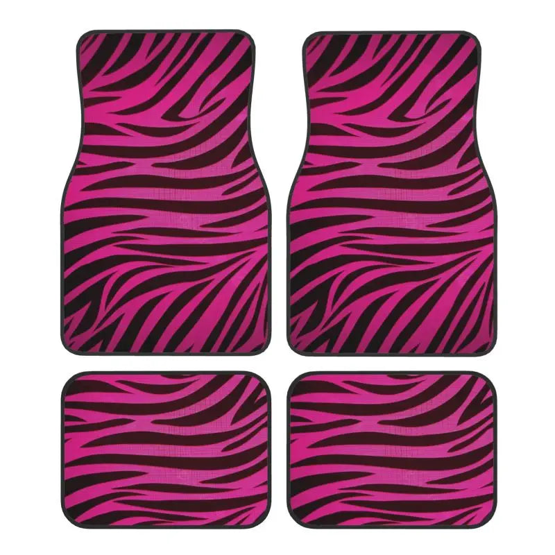 Zebra Stripe Car Floor Mats 4-Piece Non-Slip All-Weather Universal Mats for Sedan SUV FanzyMarket