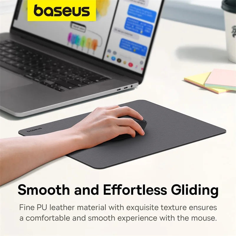 Simple Color PU Leather Mouse Pad Anti-Slip Waterproof Desk Mat 26 x 21 cm (10.2 x 8.3 in) — Office & School Accessories