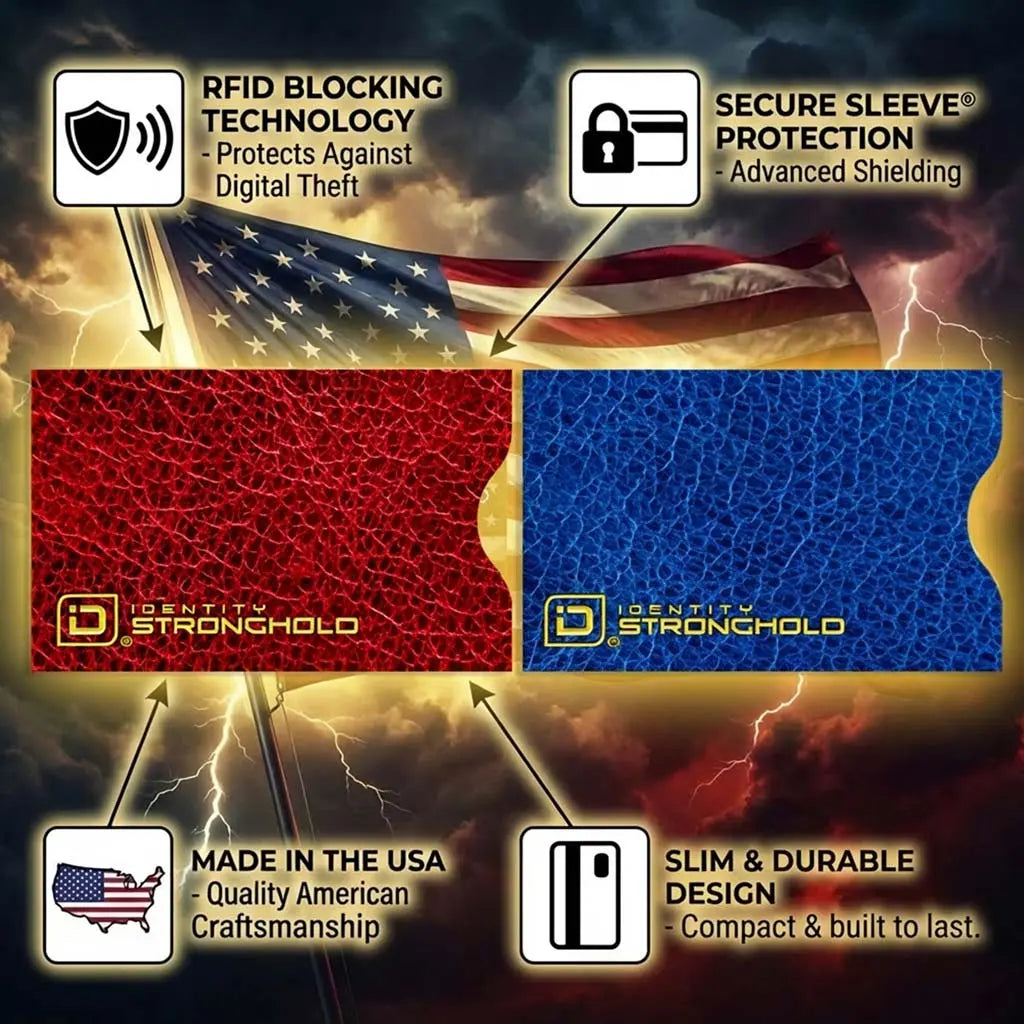 RFID Blocking Credit Card and Passport Sleeves - Leather Look 20 Pack ID Stronghold