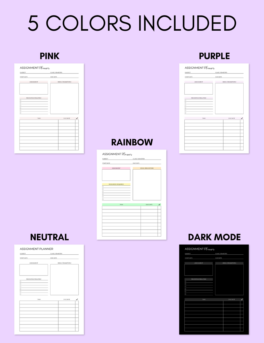 Student Planner Expansion Pack Jessica Autumn