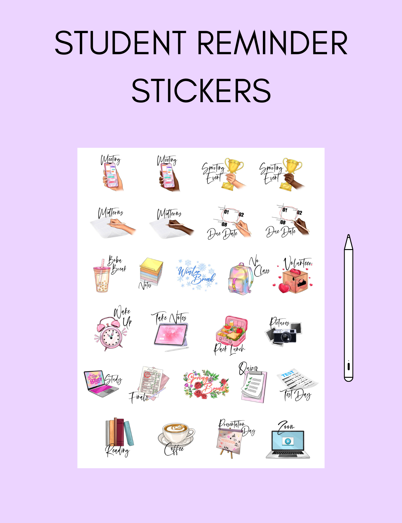 Digital Student Reminder Stickers Jessica Autumn