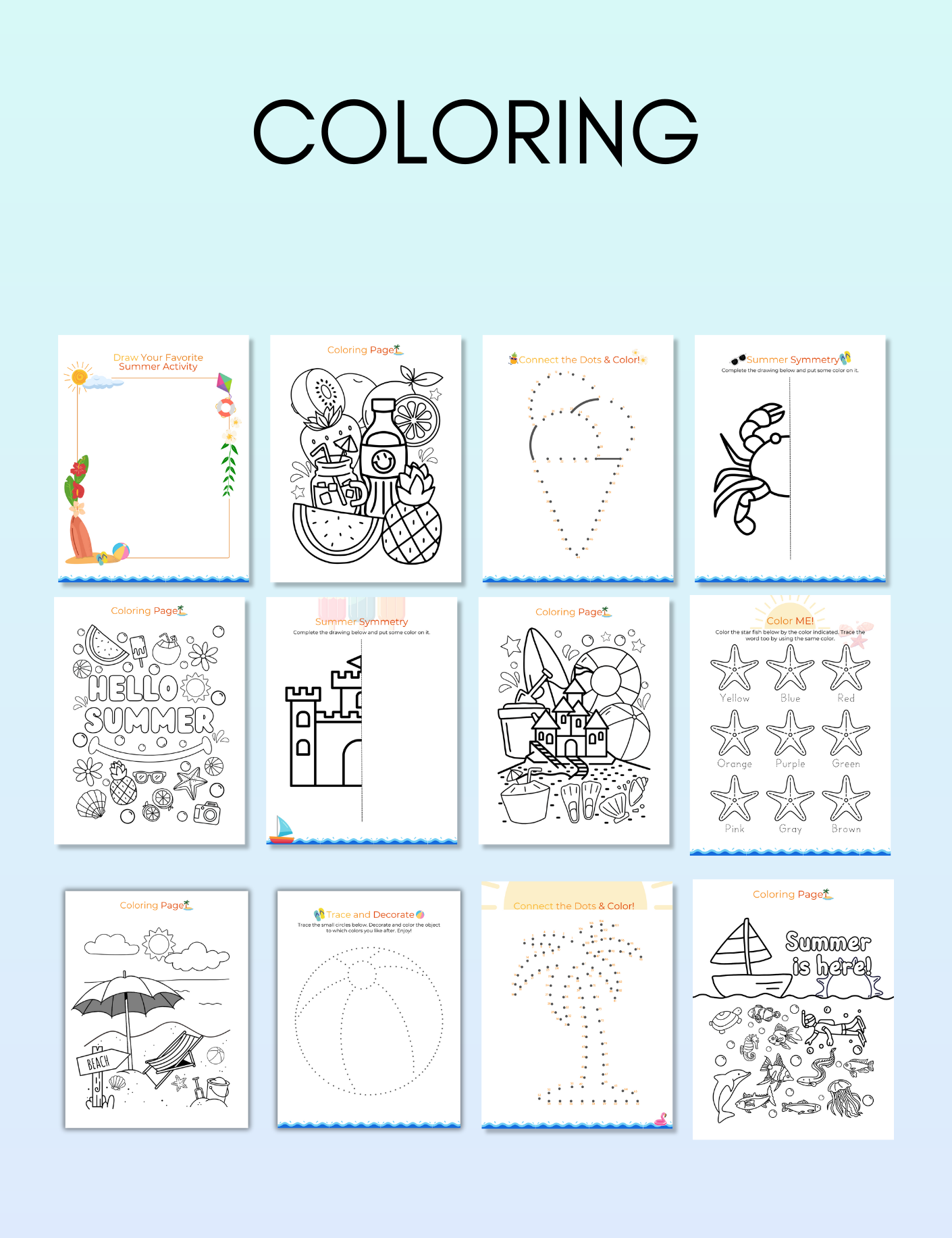 Summer Activity Pack for Kids! Jessica Autumn