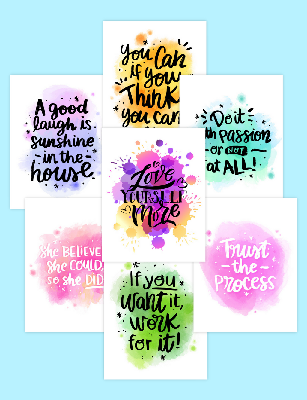 15 Inspirational Quote Watercolor Wall Art Jessica Autumn