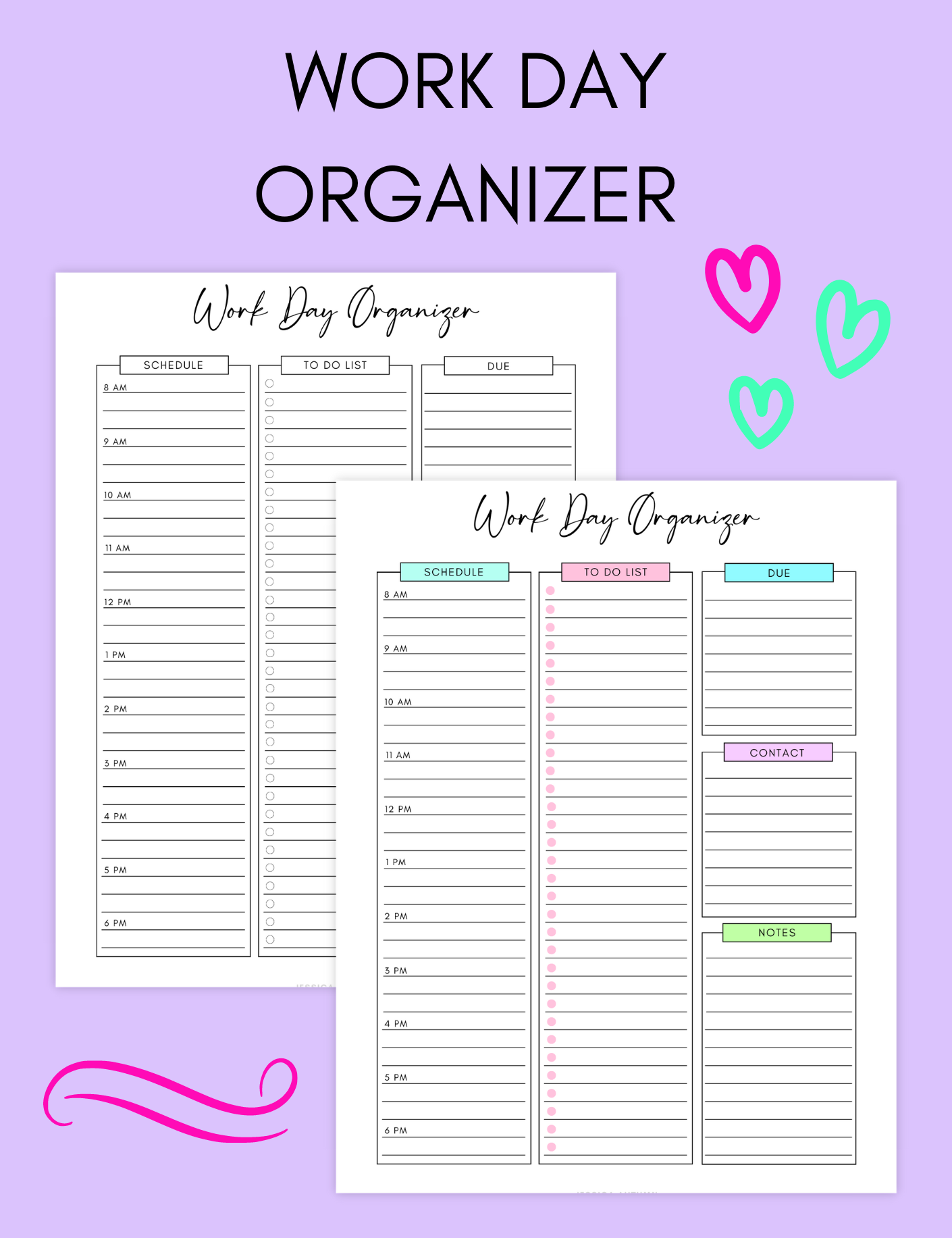 Work Day Organizer Jessica Autumn