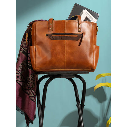 Luxury Kodiak Tote - Tan Classy Leather Bags