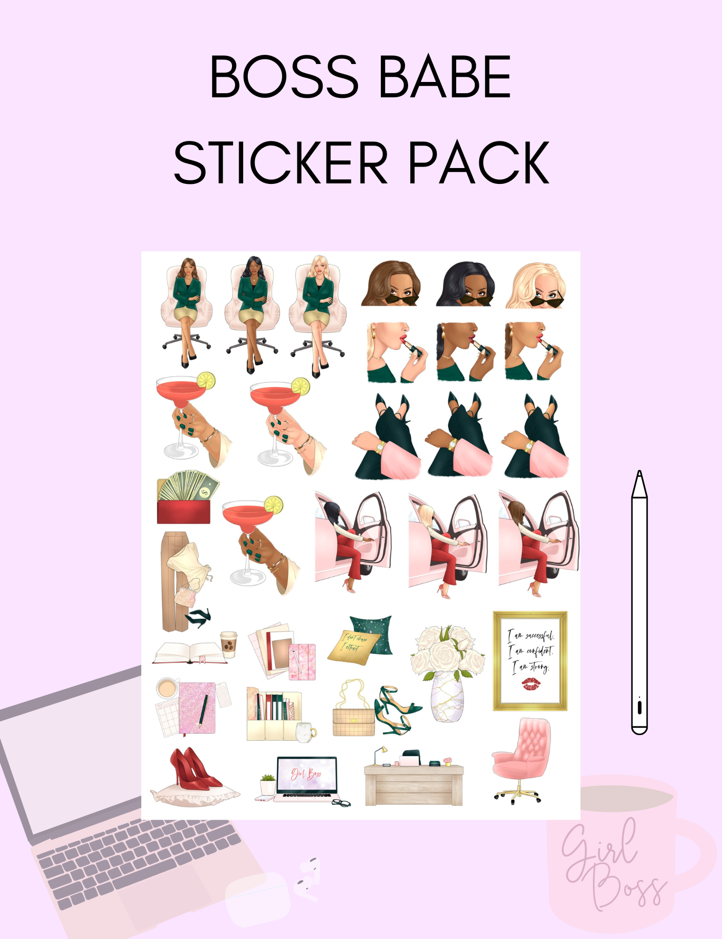Boss Babe Sticker Pack Jessica Autumn