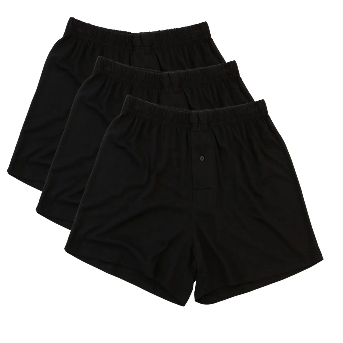 Men's Bamboo Viscose/Cotton Boxer Style Underwear Black Color - 3-pack Spun Bamboo