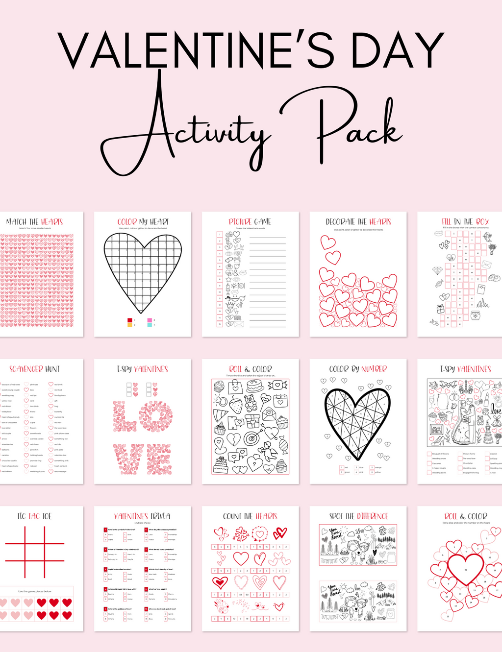 Valentine's Day Activity Pack Jessica Autumn