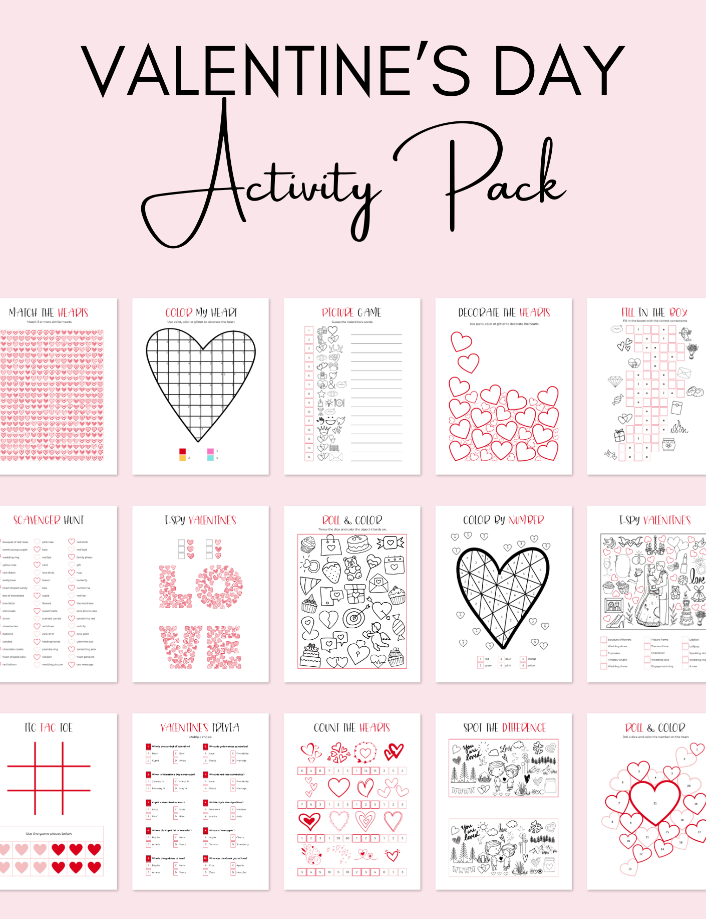Valentine's Day Activity Pack Jessica Autumn