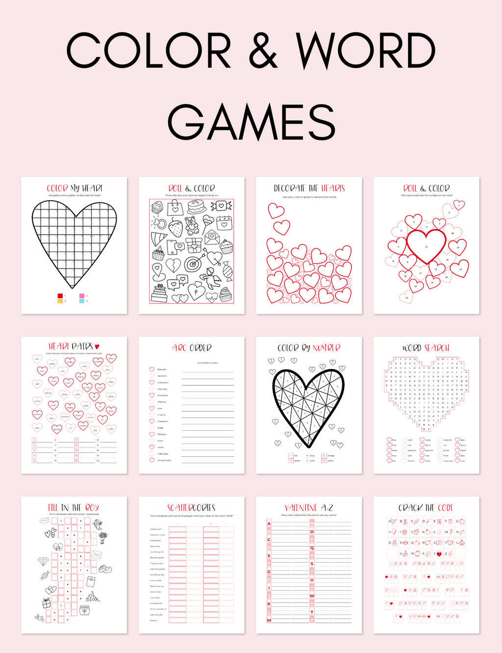 Valentine's Day Activity Pack Jessica Autumn