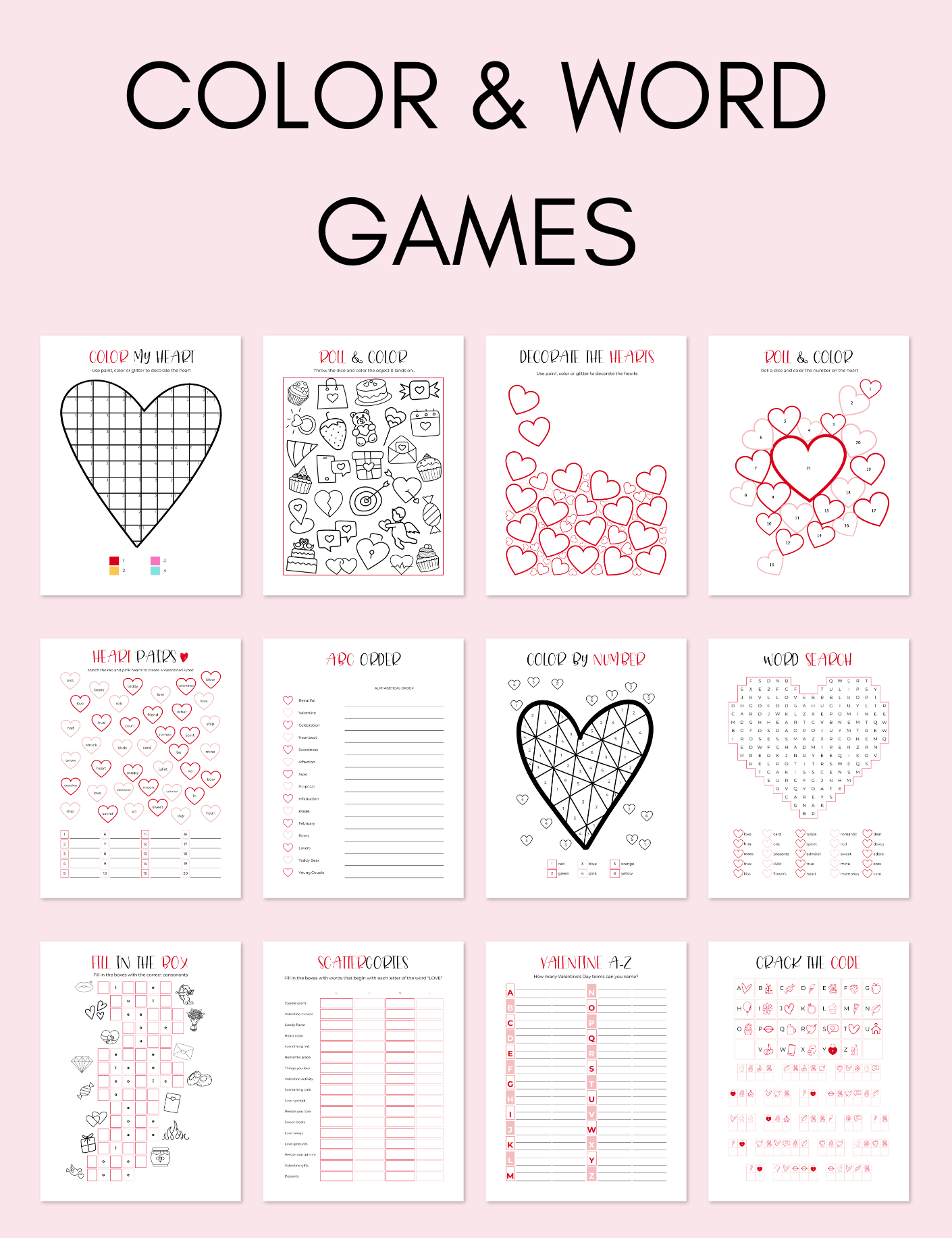 Valentine's Day Activity Pack Jessica Autumn