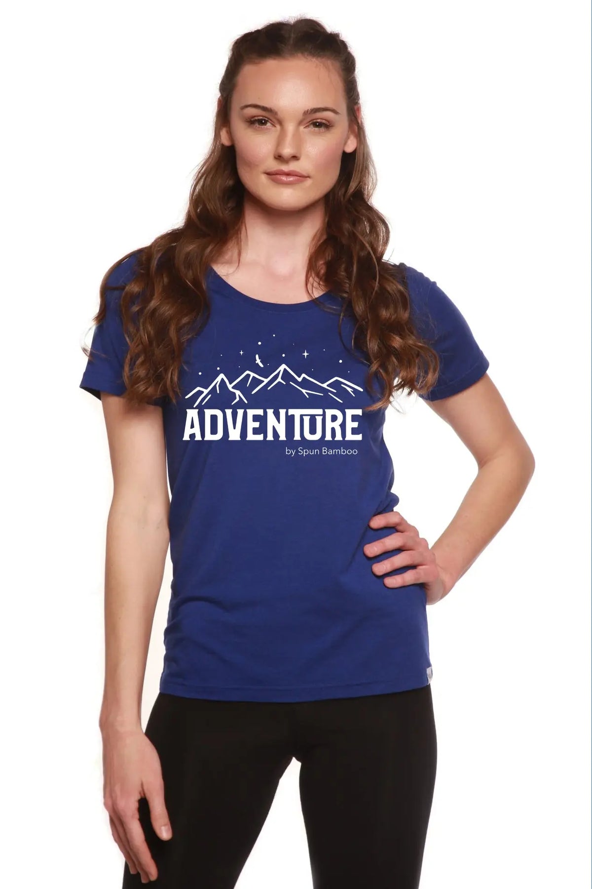 Adventure Printed Women's Bamboo/Cotton Short Sleeve Scoop Neck T-Shirt Spun Bamboo