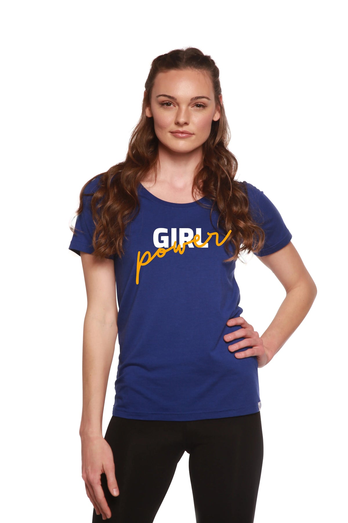 Girl Power Printed Women's Bamboo/Cotton Short Sleeve Scoop Neck T-Shirt Spun Bamboo