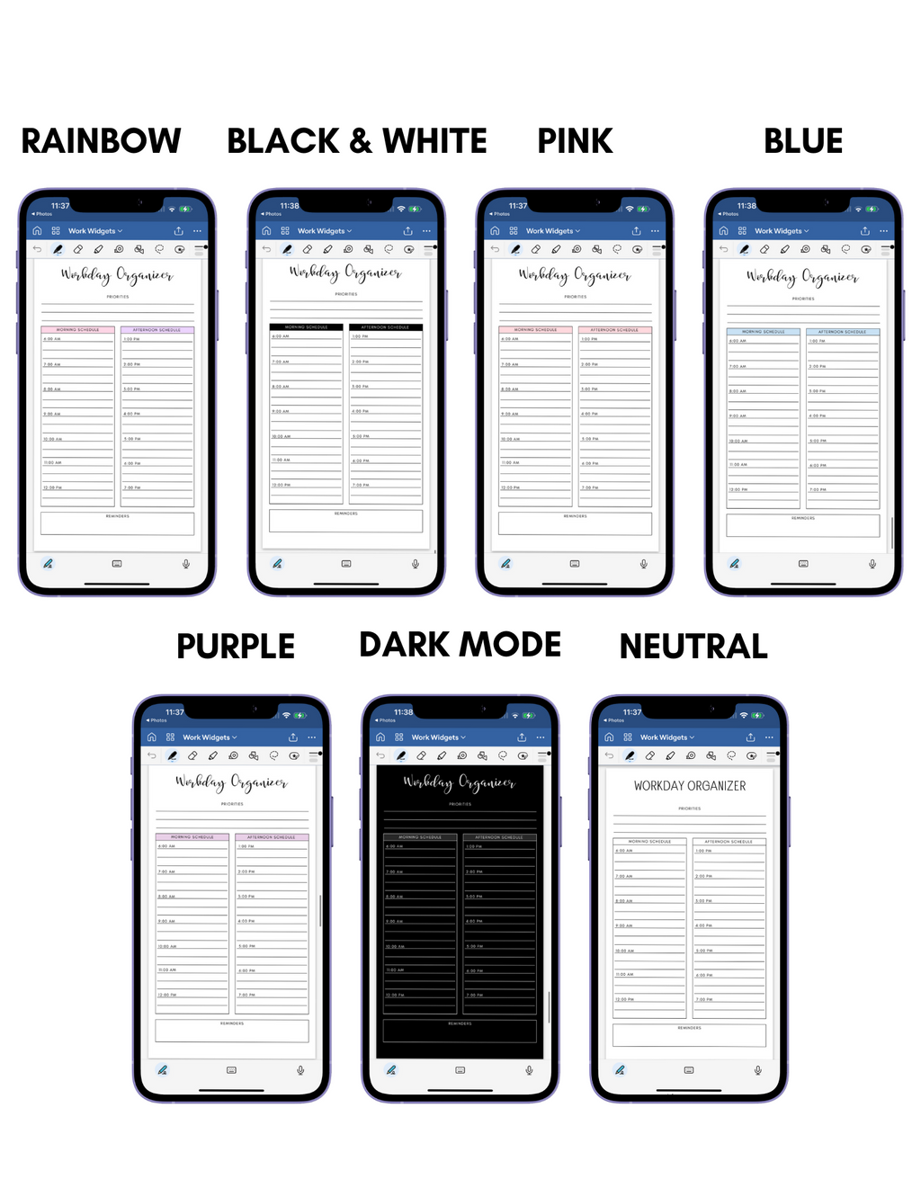 Digital Phone Planner Work Widgets Jessica Autumn